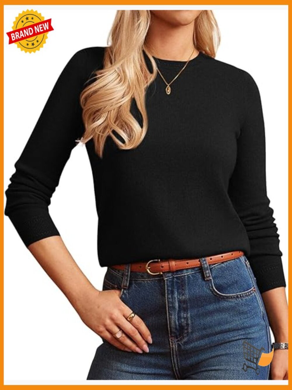 Wool Cashmere Crew Neck Sweater Soft Pullover Dressy Casual with Socks